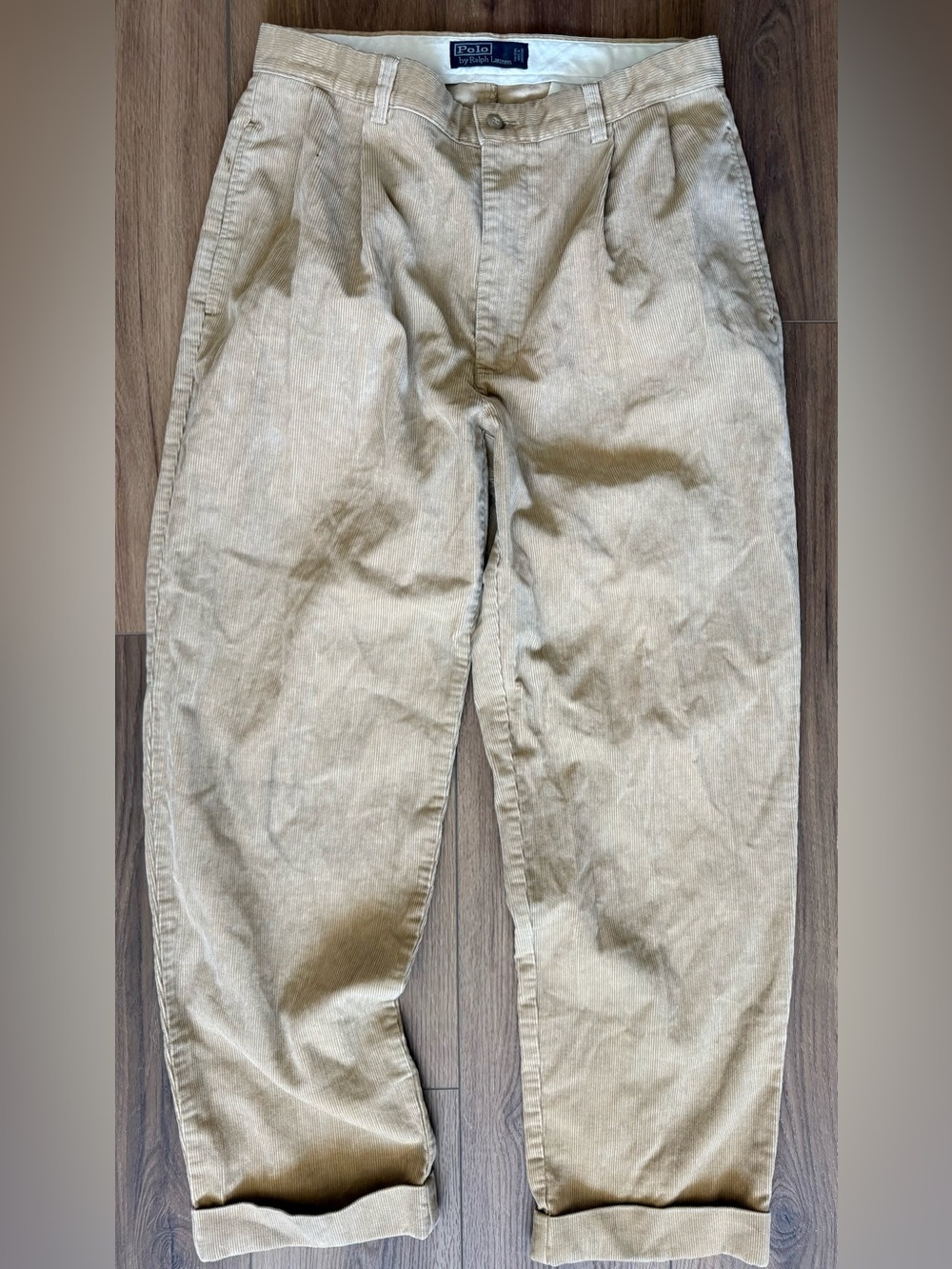 Vintage Polo Ralph Lauren Pants Mens 32x30 Corduroy Double Pleated